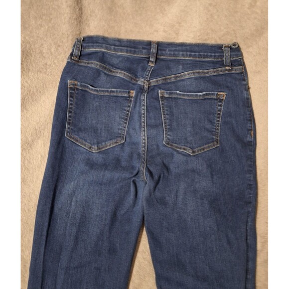 FREE PEOPLE Great Heights Skinny Jeans Womens 29 Blue Distressed Frayed Denim - Picture 10 of 13